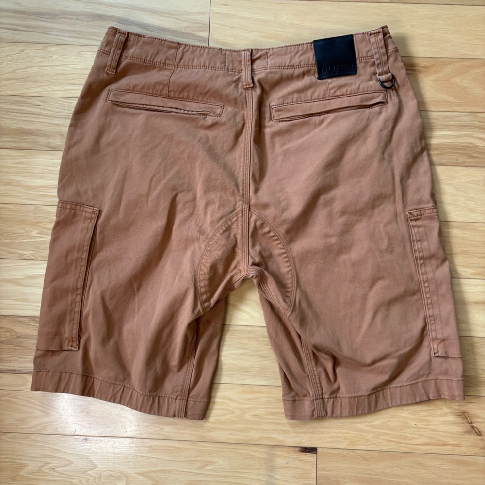 DU/ER Live Lite Adventure Shorts Mens Sz 36 Orange Cargo Canvas 10" Inseam